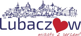 Panorama Lubaczowa - napis Lubaczów miasto z sercem